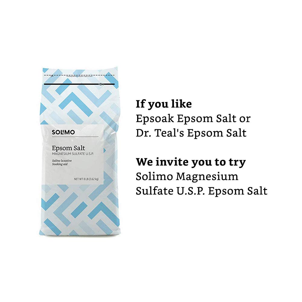 Epsom Salt Soak, Magnesium Sulfate USP, Relaxing Bath Soaking Aid, Unscented, 8 Pound, Pack of 3, Resealable Bags