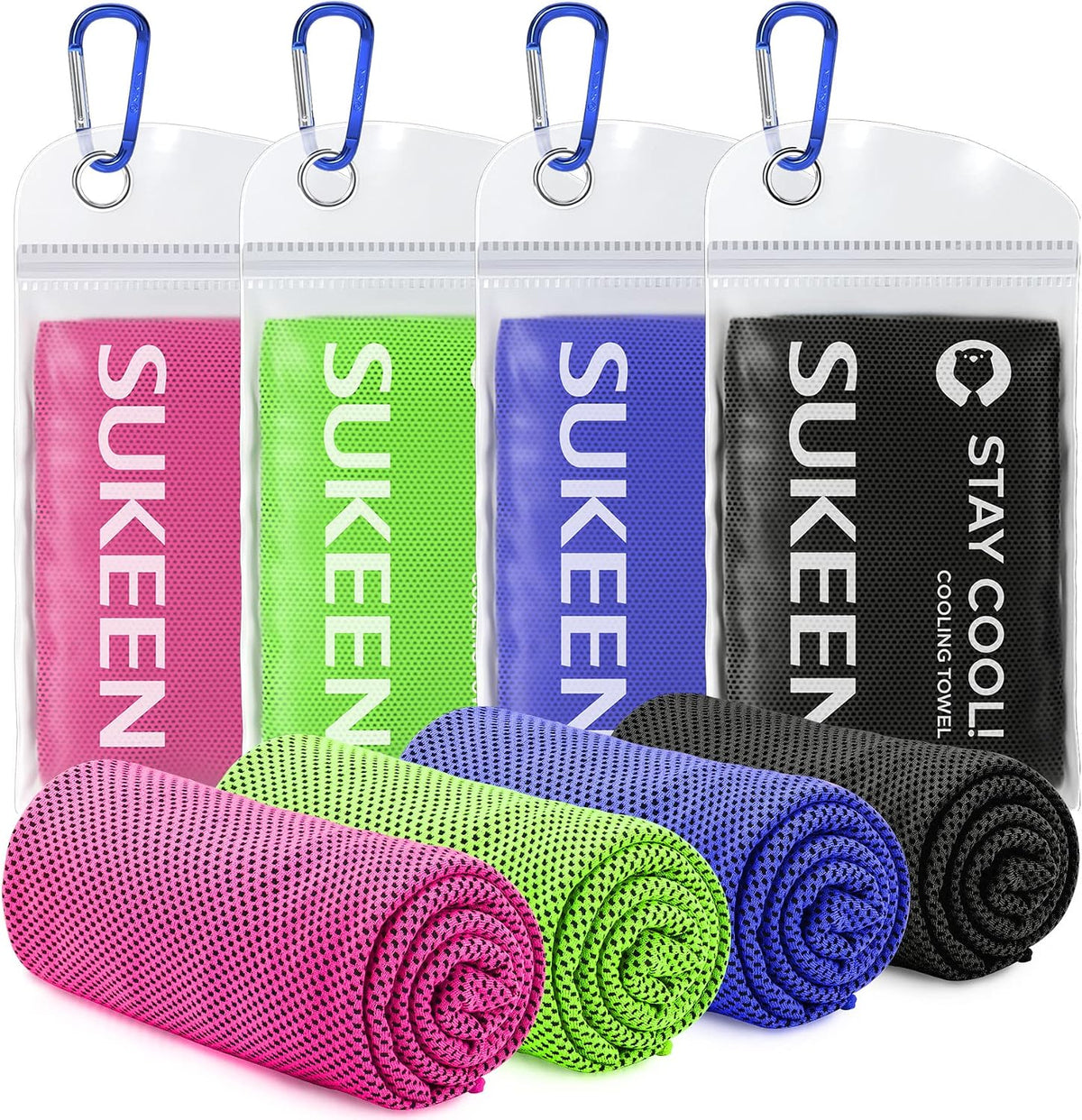 Cooling Towels 8 Pack (40"x 12"), Cooling Towels for Neck and Face, Microfiber Breathable Towel for Hot Weather, Sweat Towel for Gym, Sport, Yoga, Golf, Workout, Camping, Running