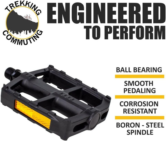 Bike Pedal - Universal Fit Bicycle Pedals 9/16" Compatible, Non-Slip & Durable Lightweight, Fits Most Adult Bikes & MTB Bicycles