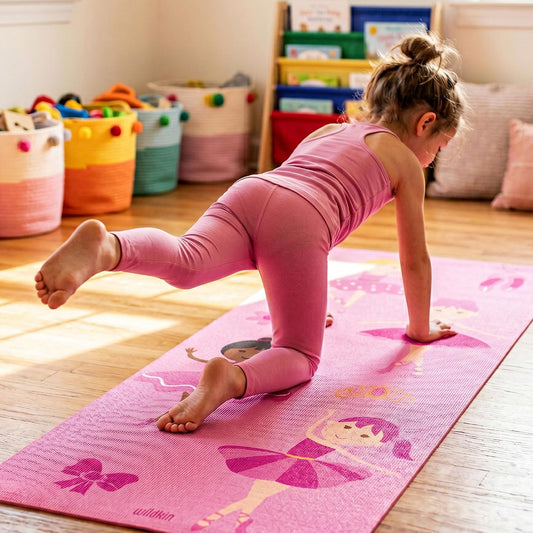 Kids Yoga Mat – Extra Thick Non-Slip Exercise Mat for Boys & Girls, Lightweight and Water Resistant, Ideal for Home Yoga, Gym Class & Stretching, Easy to Clean, Ages 3–7