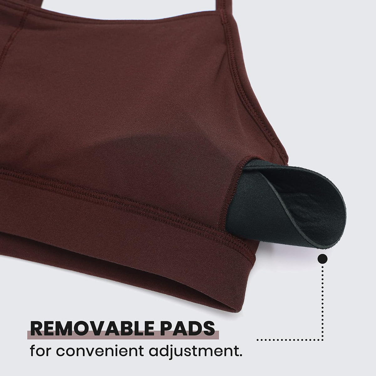Butterluxe Y Back Sports Bras | Light Support, Removable Pads, Yoga, Extremely Soft, Scoop Neck, Spaghetti Strap, for Women