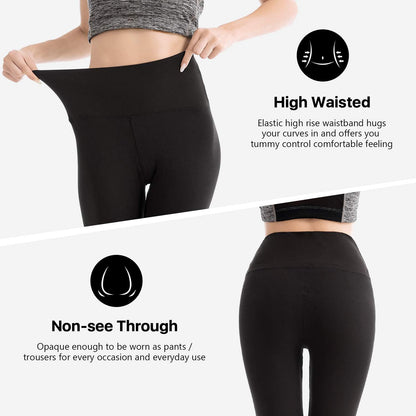 High Waisted Leggings for Women - Full Length Capri Buttery Soft Yoga Pants for Workout Athletic - Colors B