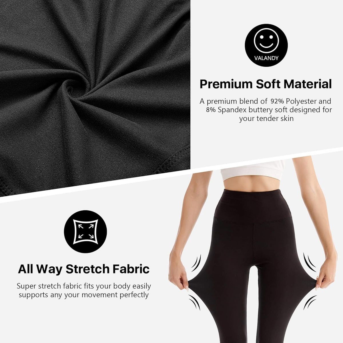 High Waisted Leggings for Women - Full Length Capri Buttery Soft Yoga Pants for Workout Athletic - Colors B