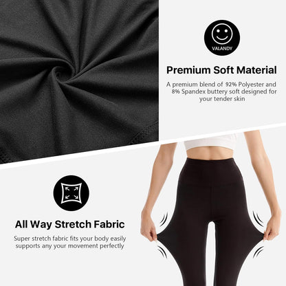 High Waisted Leggings for Women - Full Length Capri Buttery Soft Yoga Pants for Workout Athletic - Colors B