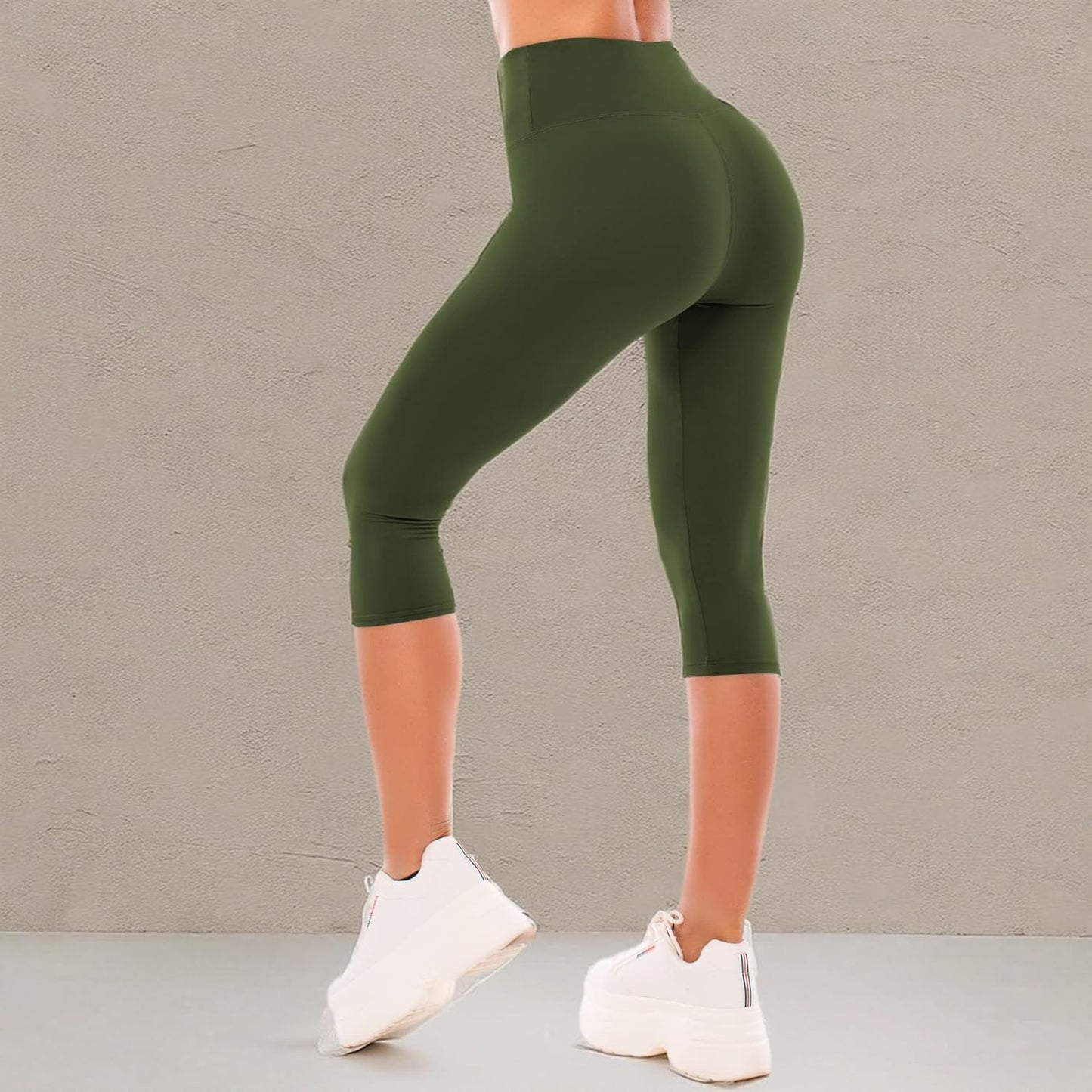 High Waisted Leggings for Women - Full Length Capri Buttery Soft Yoga Pants for Workout Athletic - Colors B