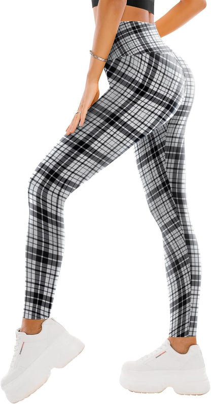 High Waisted Leggings for Women - Full Length Capri Buttery Soft Yoga Pants for Workout Athletic - Colors B