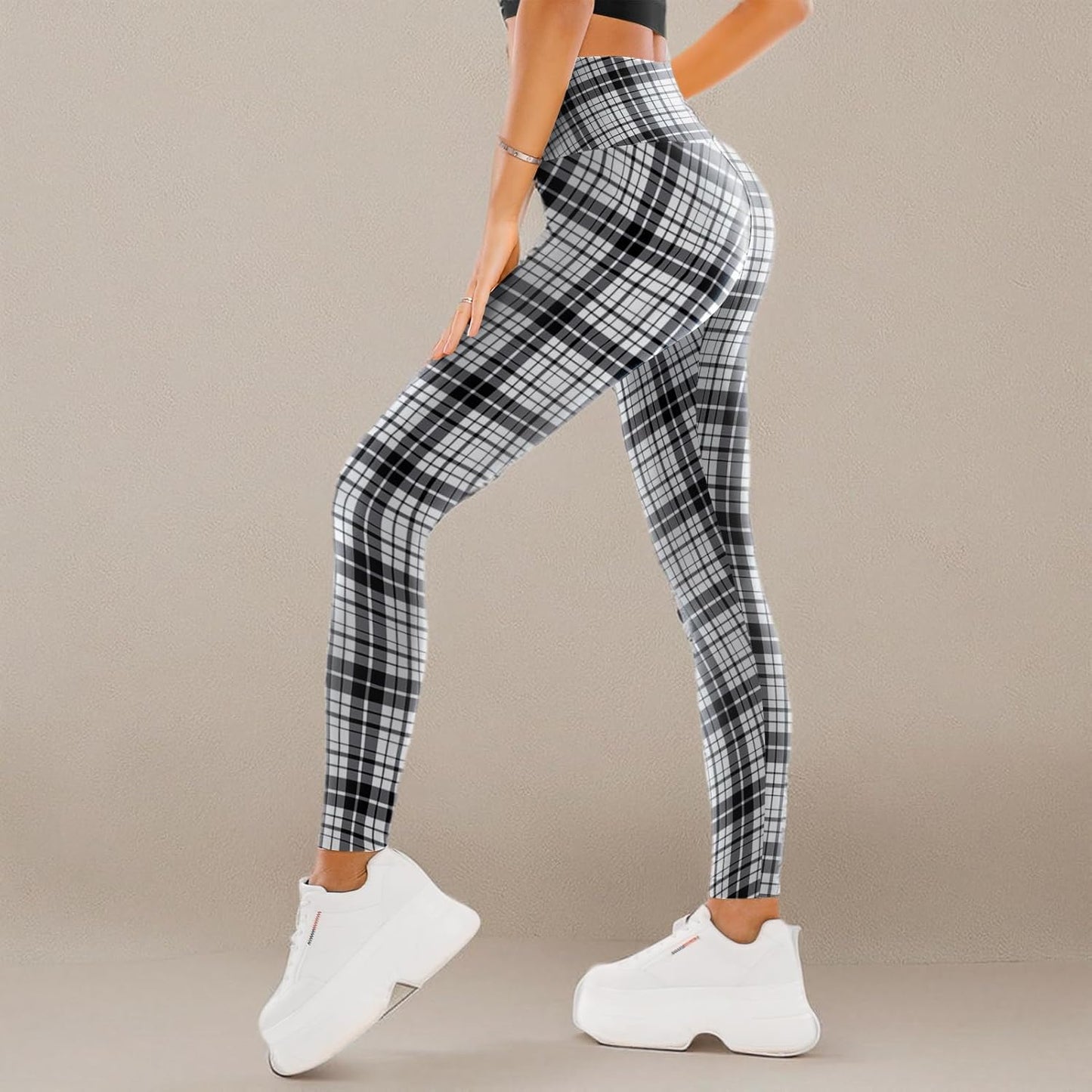 High Waisted Leggings for Women - Full Length Capri Buttery Soft Yoga Pants for Workout Athletic - Colors B