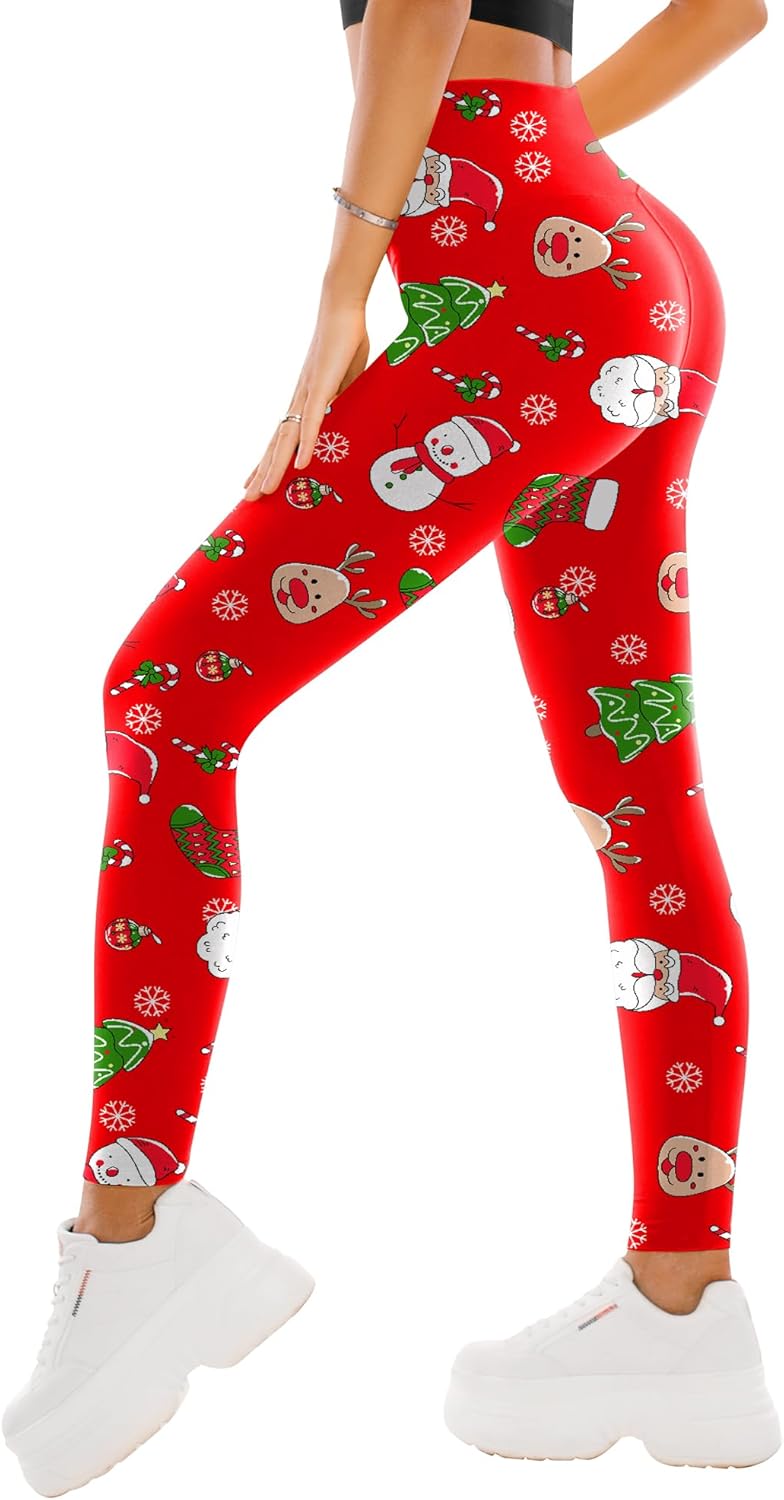 High Waisted Leggings for Women - Full Length Capri Buttery Soft Yoga Pants for Workout Athletic - Colors B