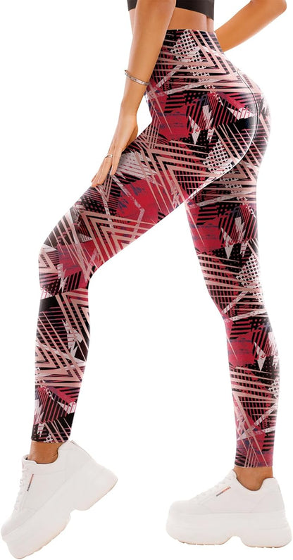High Waisted Leggings for Women - Full Length Capri Buttery Soft Yoga Pants for Workout Athletic - Colors B
