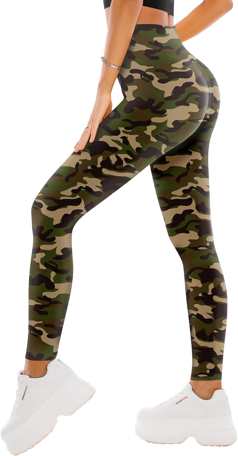 High Waisted Leggings for Women - Full Length Capri Buttery Soft Yoga Pants for Workout Athletic - Colors B