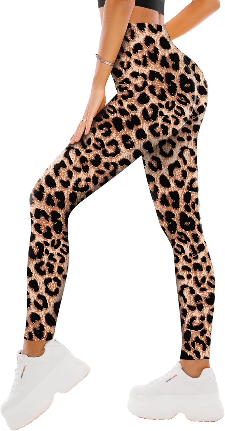High Waisted Leggings for Women - Full Length Capri Buttery Soft Yoga Pants for Workout Athletic - Colors B
