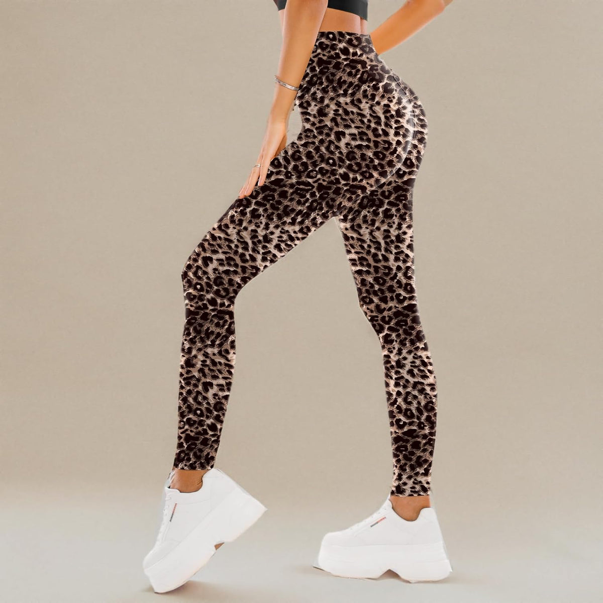 High Waisted Leggings for Women - Full Length Capri Buttery Soft Yoga Pants for Workout Athletic - Colors B