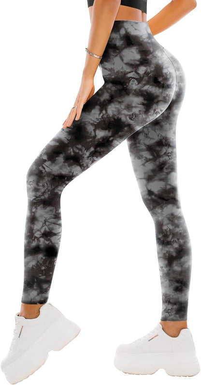 High Waisted Leggings for Women - Full Length Capri Buttery Soft Yoga Pants for Workout Athletic - Colors B