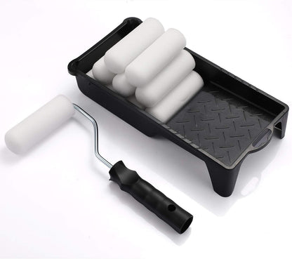 Foam Paint Roller, 2 Inch Mini Paint Roller Kit with High-Density Foam Roller Refills *6, Paint Tray, and Roller Handle, Small Sponge Paint Roller for Touch-ups and Smooth Finishes