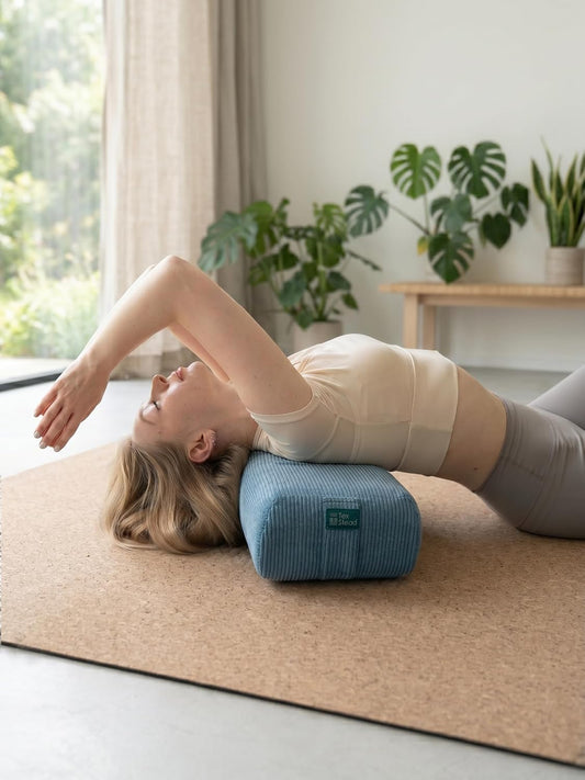 Yoga Bolster Pillow for Meditation and Support - Rectangular Foam Cushion with Removable Corduroy Cover, Machine Washable Suede-like Pillowcase & Convenient Carry Handles for Men Women Purple 1PC