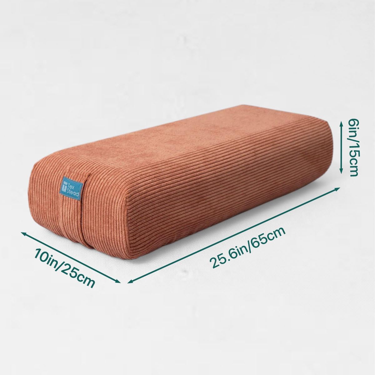 Yoga Bolster Pillow for Meditation and Support - Rectangular Foam Cushion with Removable Corduroy Cover, Machine Washable Suede-like Pillowcase & Convenient Carry Handles for Men Women Purple 1PC