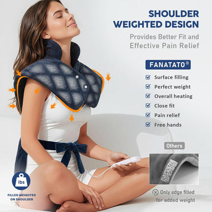 Weighted Neck & Shoulder Heating Pad for Pain Relief | | 6 Heat Settings, 2H Auto‑Off | Home & Office Use, Birthday Gifts for Men Women Dad Mom