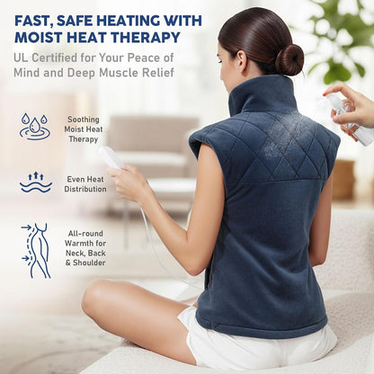 Weighted Neck & Shoulder Heating Pad for Pain Relief | | 6 Heat Settings, 2H Auto‑Off | Home & Office Use, Birthday Gifts for Men Women Dad Mom