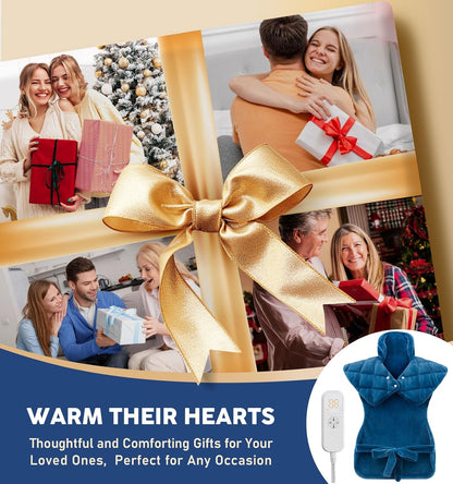 Weighted Neck & Shoulder Heating Pad for Pain Relief | | 6 Heat Settings, 2H Auto‑Off | Home & Office Use, Birthday Gifts for Men Women Dad Mom