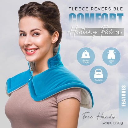Weighted Neck & Shoulder Heating Pad for Pain Relief | | 6 Heat Settings, 2H Auto‑Off | Home & Office Use, Birthday Gifts for Men Women Dad Mom