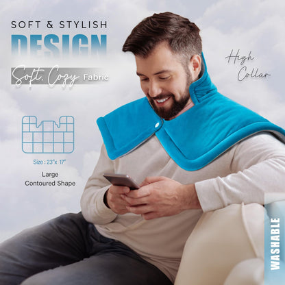 Weighted Neck & Shoulder Heating Pad for Pain Relief | | 6 Heat Settings, 2H Auto‑Off | Home & Office Use, Birthday Gifts for Men Women Dad Mom