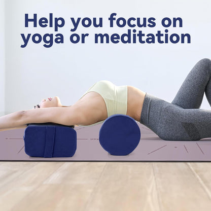 Yoga Bolster Set, Velvet Cover High Density Foam Pillows for Restorative Yoga and Meditation, Rectangular and Cylinder Bolster Pillow Meditation Cushion Pillow For Women Leg