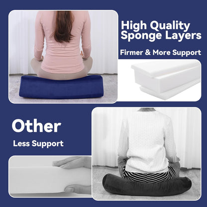 Yoga Bolster Set, Velvet Cover High Density Foam Pillows for Restorative Yoga and Meditation, Rectangular and Cylinder Bolster Pillow Meditation Cushion Pillow For Women Leg