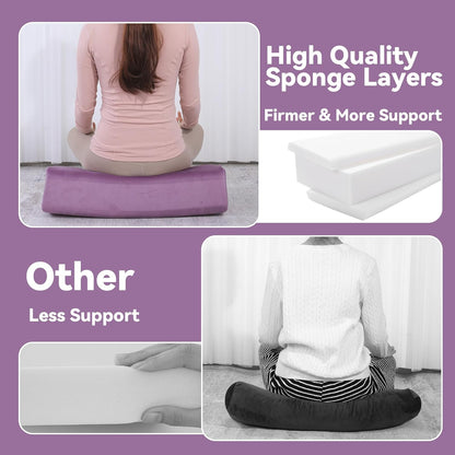Yoga Bolster Set, Velvet Cover High Density Foam Pillows for Restorative Yoga and Meditation, Rectangular and Cylinder Bolster Pillow Meditation Cushion Pillow For Women Leg