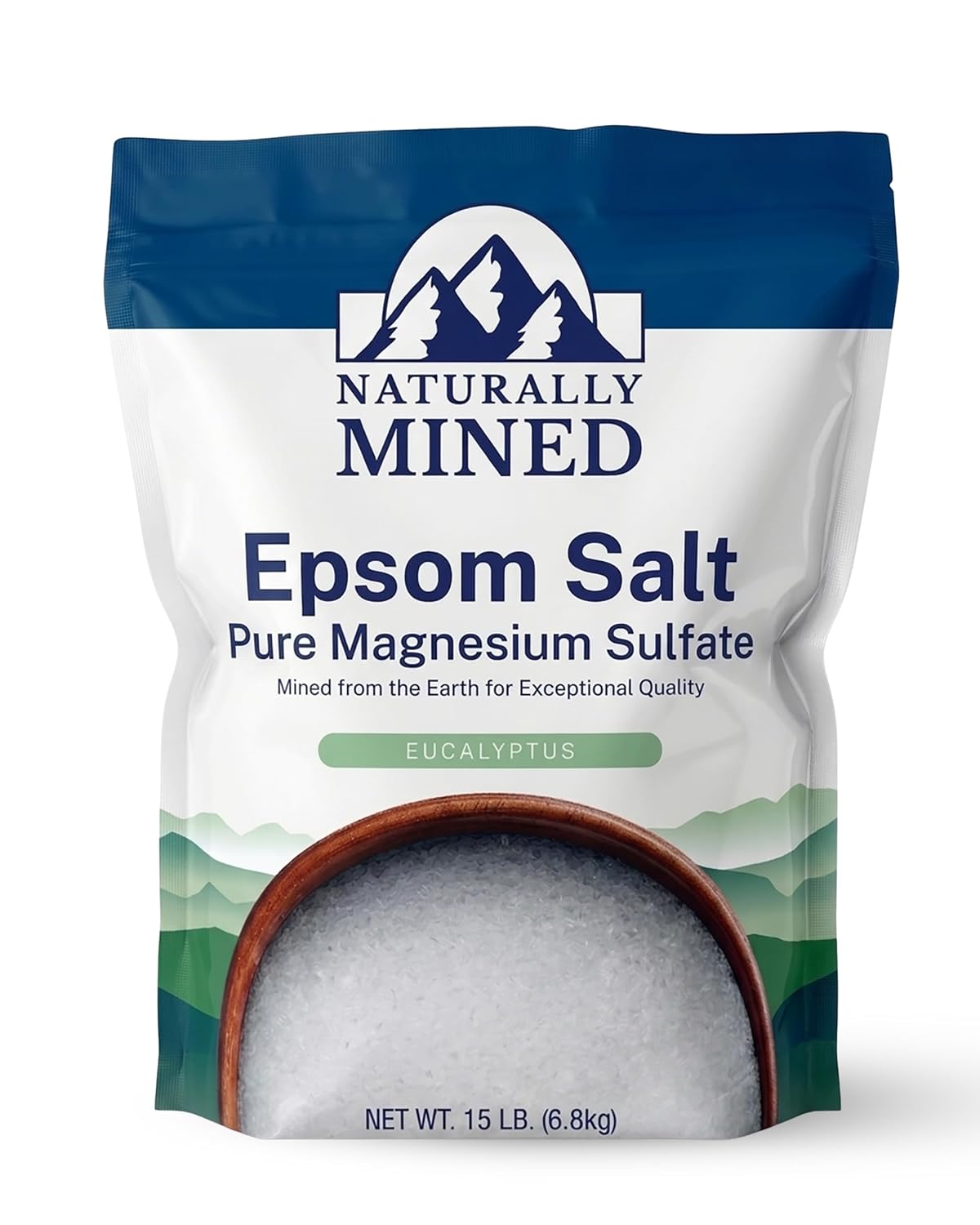Naturally Mined Eucalyptus Epsom Salt Bath Soak Pure Magnesium Sulfate 15lb