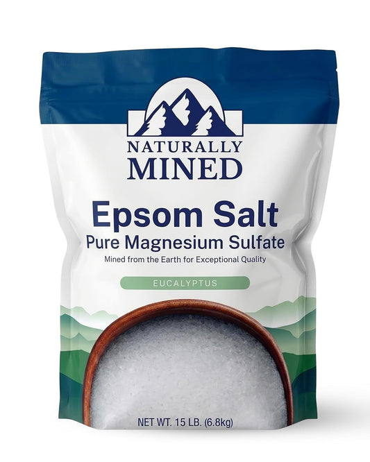 Naturally Mined Eucalyptus Epsom Salt Bath Soak Pure Magnesium Sulfate 15lb