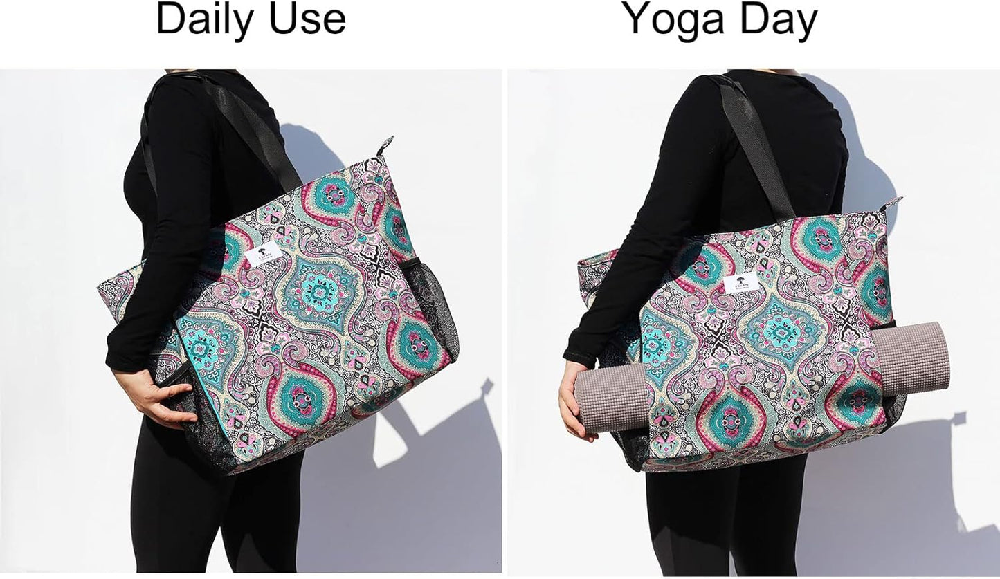 Yoga Mat Bag Yoga Tote Carrier Shoulder Bag Carryall Tote for Office,Yoga,Pilates,Travel,Beach and Gym