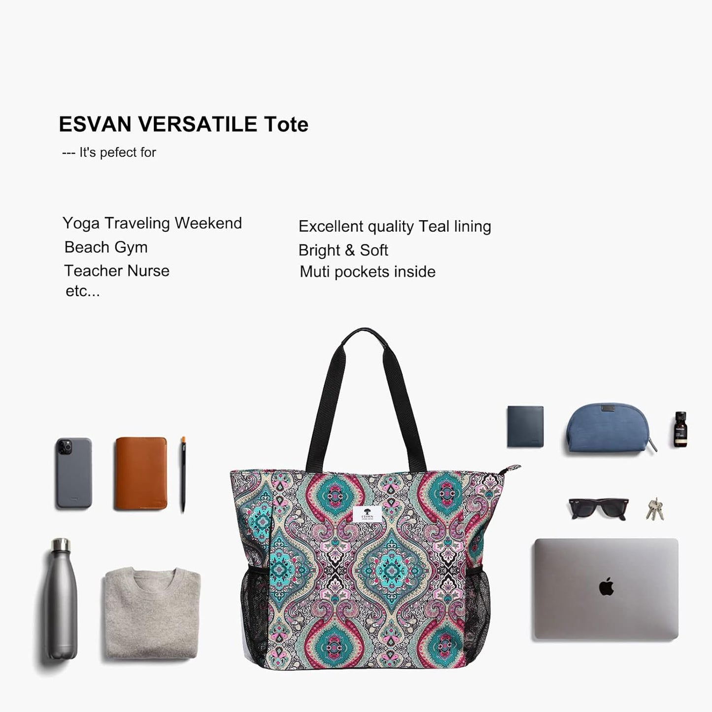 Yoga Mat Bag Yoga Tote Carrier Shoulder Bag Carryall Tote for Office,Yoga,Pilates,Travel,Beach and Gym