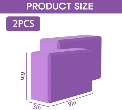 Yoga Block - Supportive Latex-Free Eva Foam - Soft Non-Slip Surface with Beveled Edges for Yoga, Pilates, Meditation - Yoga Accessories for Stability, Balance, Deepen Stretches