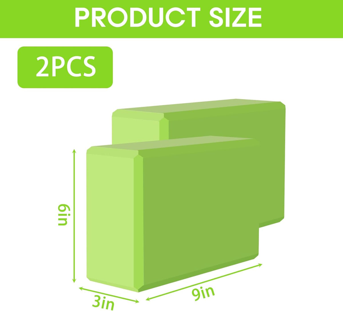 Yoga Block - Supportive Latex-Free Eva Foam - Soft Non-Slip Surface with Beveled Edges for Yoga, Pilates, Meditation - Yoga Accessories for Stability, Balance, Deepen Stretches
