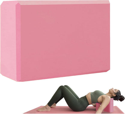 Yoga Block - Supportive Latex-Free Eva Foam - Soft Non-Slip Surface with Beveled Edges for Yoga, Pilates, Meditation - Yoga Accessories for Stability, Balance, Deepen Stretches