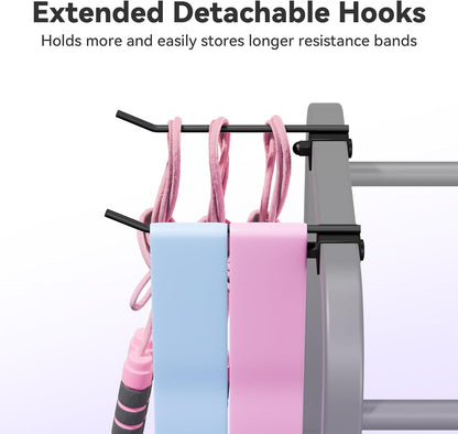 3-Tier Heavy-Duty Home Gym Storage Rack with Hooks and Smooth Wheels for Workout Gear