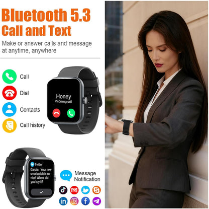 Smart Watch for Men Women (Answer/Make Call), 1.83" HD Touchscreen Fitness Tracker, 110+ Sport Modes, Fitness Watch with Heart Rate/Sleep Monitor/Step, IP68 Waterproof Smartwatch for iPhone Android