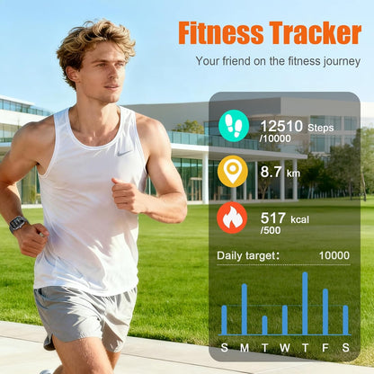 Smart Watch for Men Women (Answer/Make Call), 1.83" HD Touchscreen Fitness Tracker, 110+ Sport Modes, Fitness Watch with Heart Rate/Sleep Monitor/Step, IP68 Waterproof Smartwatch for iPhone Android