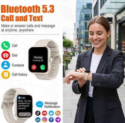 Smart Watch for Men Women (Answer/Make Call), 1.83" HD Touchscreen Fitness Tracker, 110+ Sport Modes, Fitness Watch with Heart Rate/Sleep Monitor/Step, IP68 Waterproof Smartwatch for iPhone Android