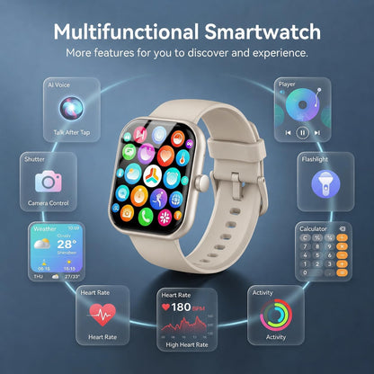 Smart Watch for Men Women (Answer/Make Call), 1.83" HD Touchscreen Fitness Tracker, 110+ Sport Modes, Fitness Watch with Heart Rate/Sleep Monitor/Step, IP68 Waterproof Smartwatch for iPhone Android