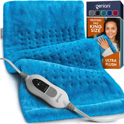 Electric Heating Pad for Back Pain & Cramps Relief, Electric Throw, Self Care Gifts for Women, Heating Pad for Neck & Shoulder, Machine Washable Microplush, Auto Shut Off (12"x24", Tabby Gray)