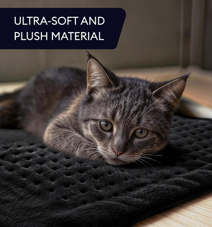 Electric Heating Pad for Back Pain & Cramps Relief, Electric Throw, Self Care Gifts for Women, Heating Pad for Neck & Shoulder, Machine Washable Microplush, Auto Shut Off (12"x24", Tabby Gray)