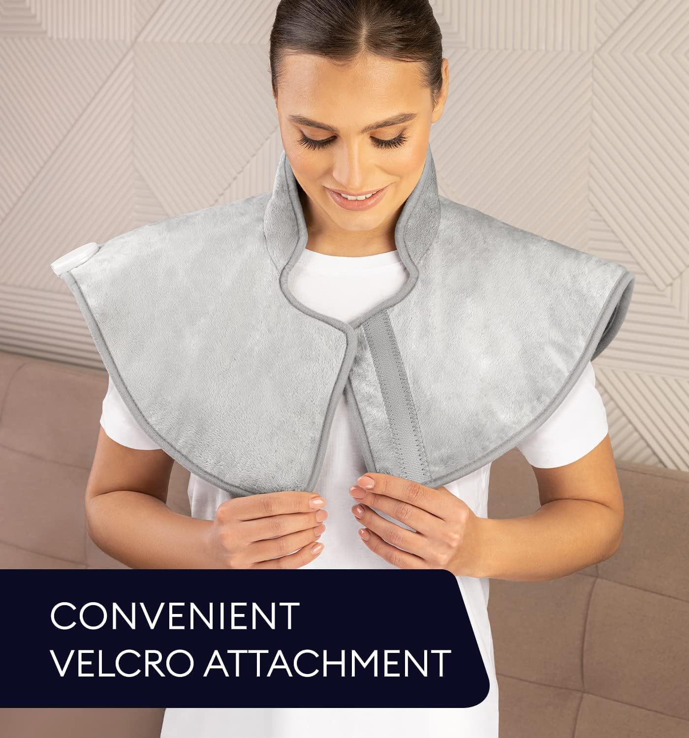 Electric Heating Pad for Back Pain & Cramps Relief, Electric Throw, Self Care Gifts for Women, Heating Pad for Neck & Shoulder, Machine Washable Microplush, Auto Shut Off (12"x24", Tabby Gray)