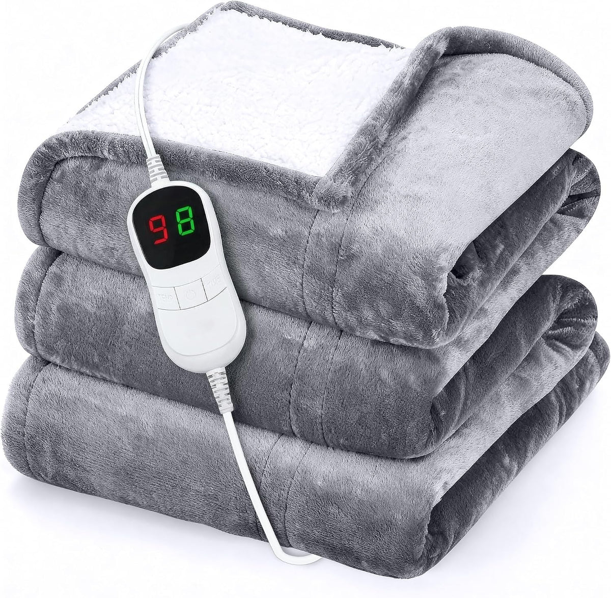 Electric Heating Pad for Back Pain & Cramps Relief, Electric Throw, Self Care Gifts for Women, Heating Pad for Neck & Shoulder, Machine Washable Microplush, Auto Shut Off (12"x24", Tabby Gray)