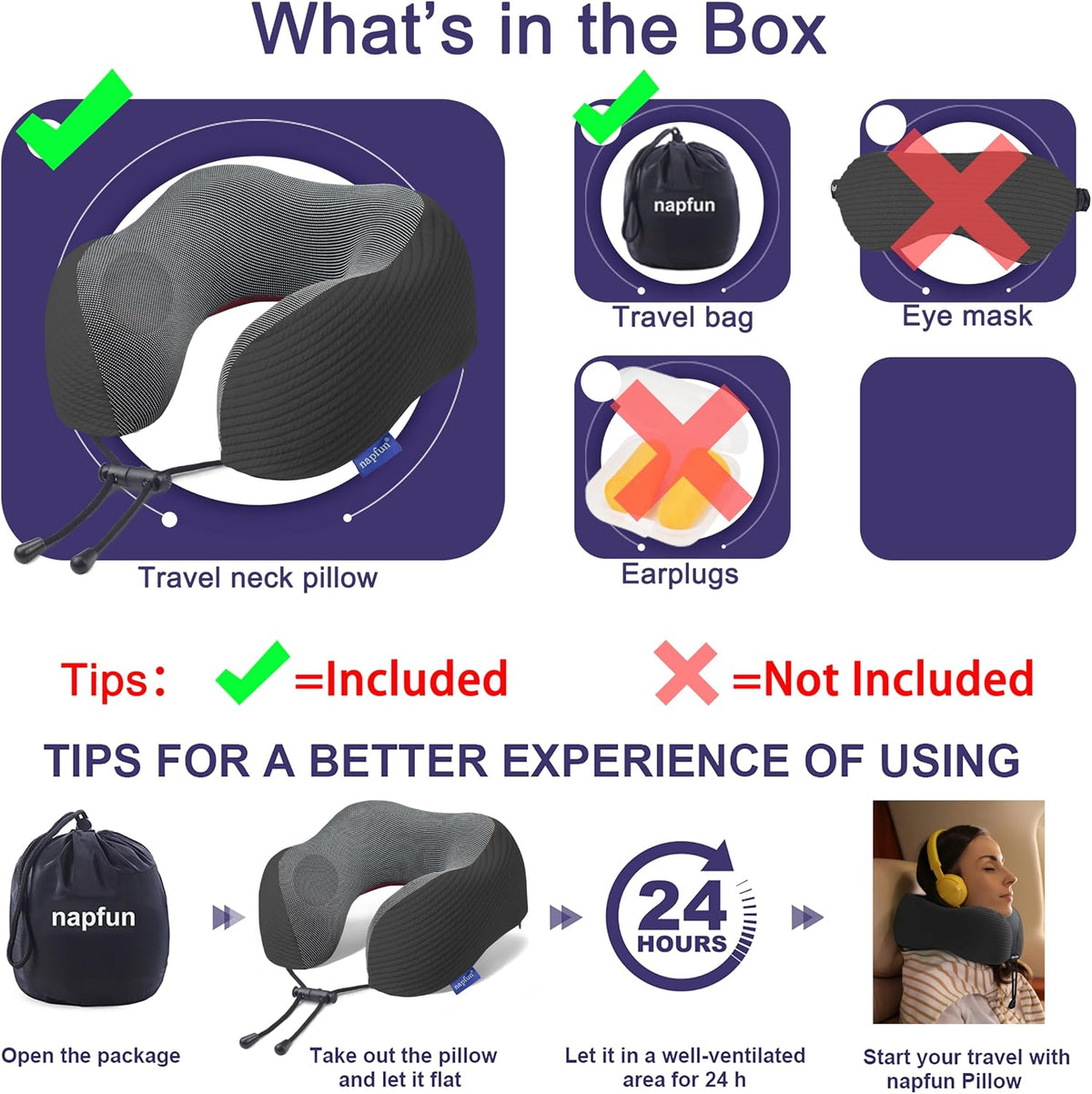 Neck Pillow for Traveling, Upgraded Travel Neck Pillow for Airplane 100% Pure Memory Foam Travel Pillow for Flight Headrest Sleep, Portable Plane Accessories, Light Grey