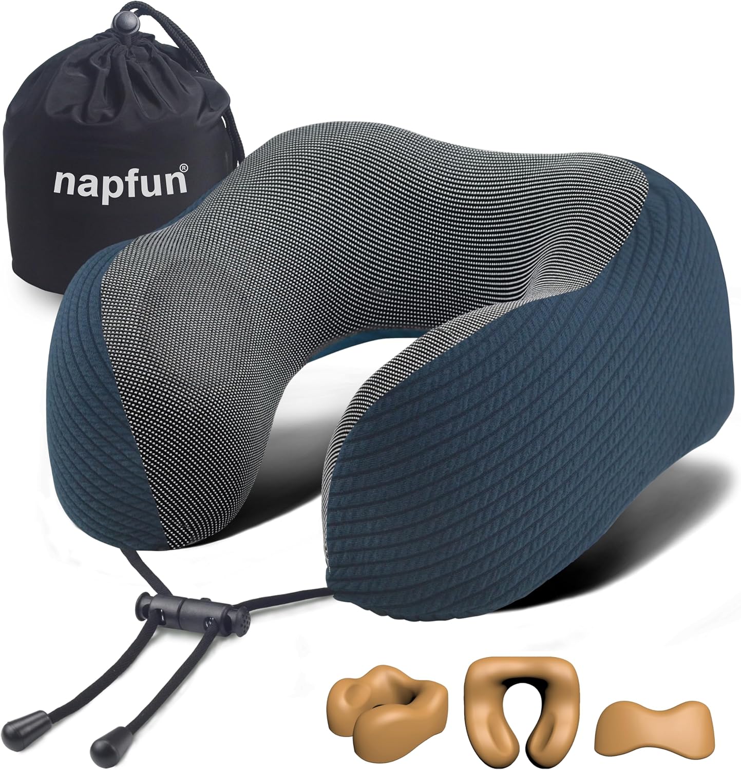 Neck Pillow for Traveling, Upgraded Travel Neck Pillow for Airplane 100% Pure Memory Foam Travel Pillow for Flight Headrest Sleep, Portable Plane Accessories, Light Grey