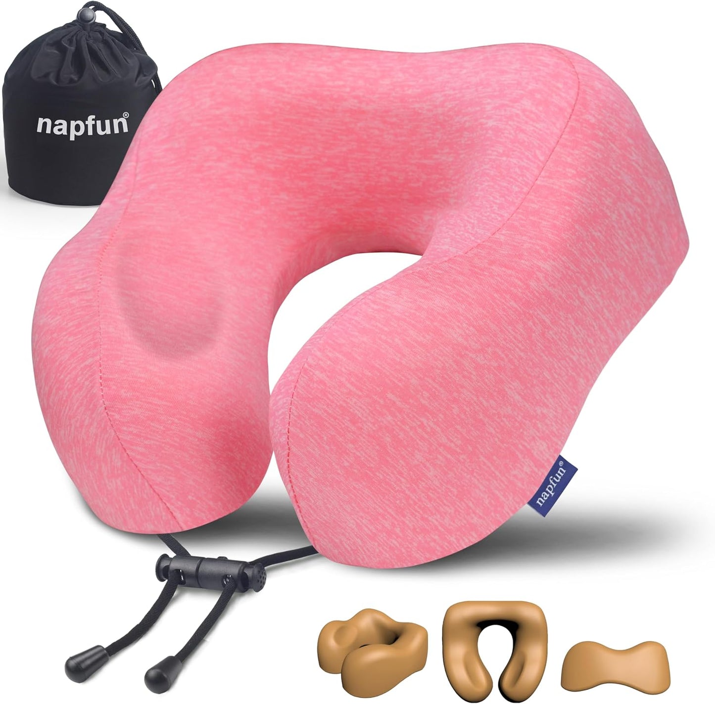 Neck Pillow for Traveling, Upgraded Travel Neck Pillow for Airplane 100% Pure Memory Foam Travel Pillow for Flight Headrest Sleep, Portable Plane Accessories, Light Grey