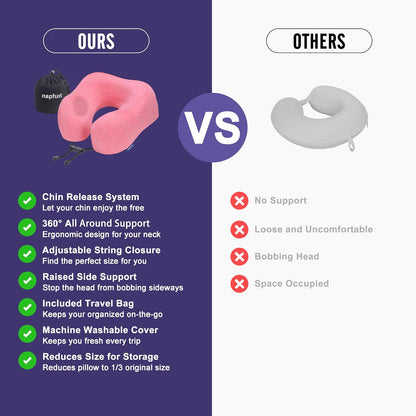 Neck Pillow for Traveling, Upgraded Travel Neck Pillow for Airplane 100% Pure Memory Foam Travel Pillow for Flight Headrest Sleep, Portable Plane Accessories, Light Grey