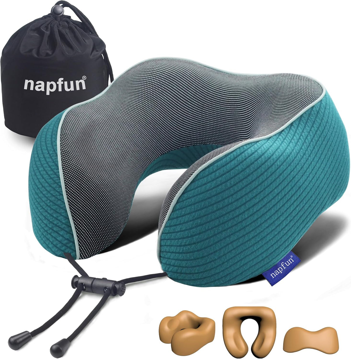 Neck Pillow for Traveling, Upgraded Travel Neck Pillow for Airplane 100% Pure Memory Foam Travel Pillow for Flight Headrest Sleep, Portable Plane Accessories, Light Grey