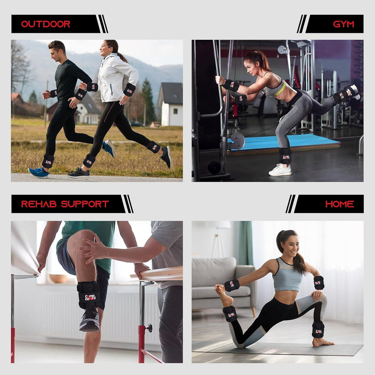 Adjustable Ankle Weights, 2 3 5 lb 1 Pair Strength Training Wrist Leg Arm Weights for Women, Men, Weighted Ankle Weight Set with Removable Sandbags for for Gym, Fitness Workout, Running Lifting